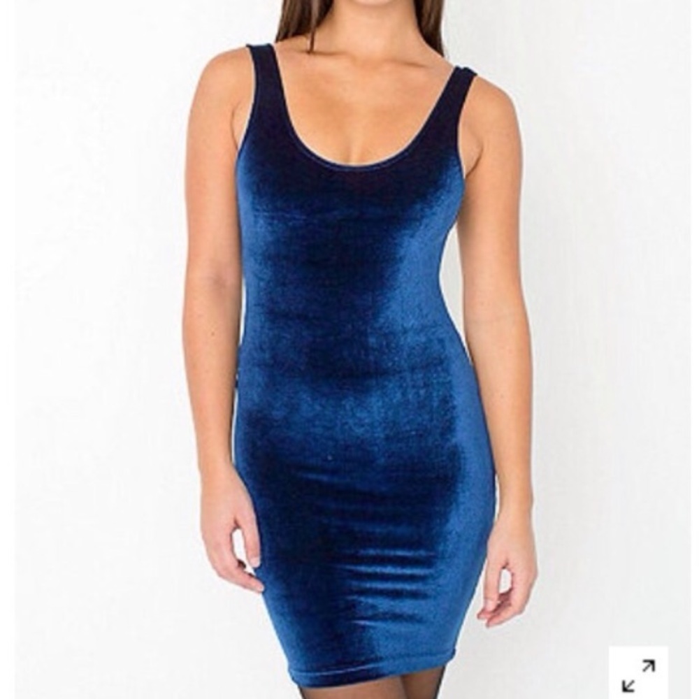 Blue velvet American apparel dress